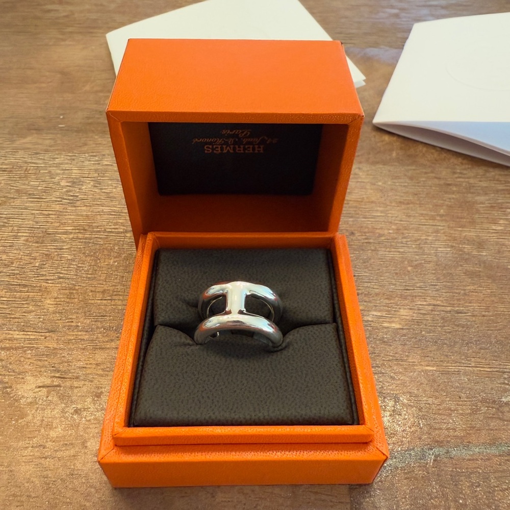 Hermes ring silver size 53